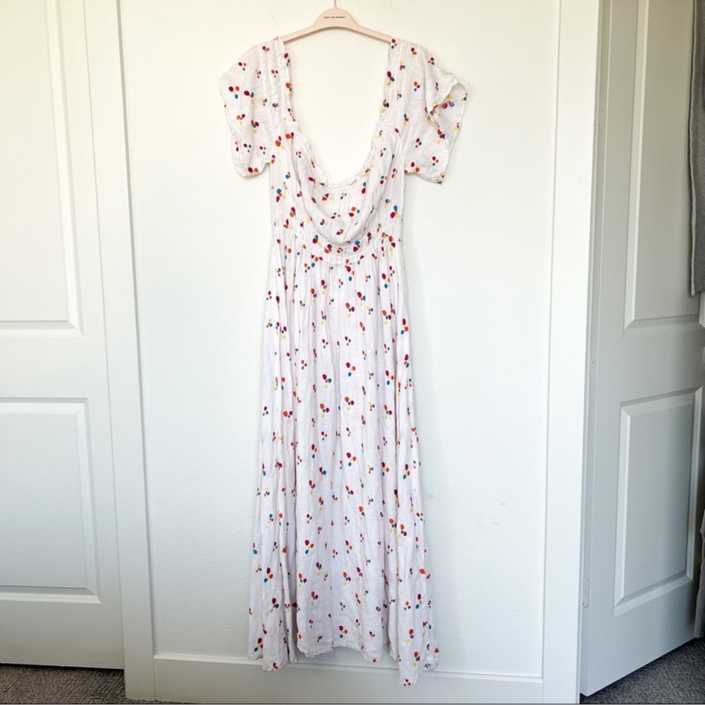 All Things Mochi Nana Embroidered Off The Shoulder Maxi Dress in White - Picture 6 of 7